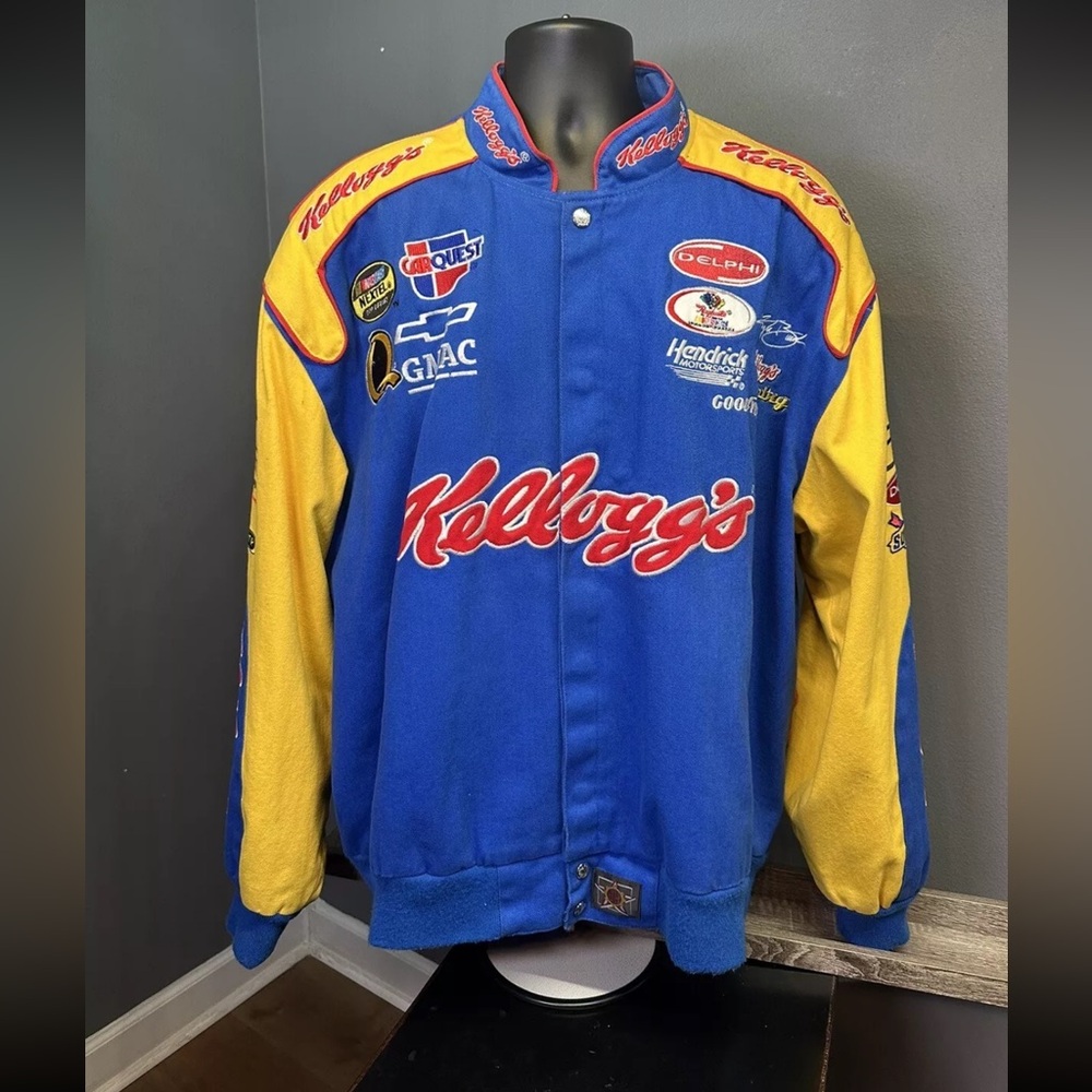 VTG Chase Authentics NASCAR Kyle Busch Kelloggs Racing Jacket Tony Tiger Boys MD